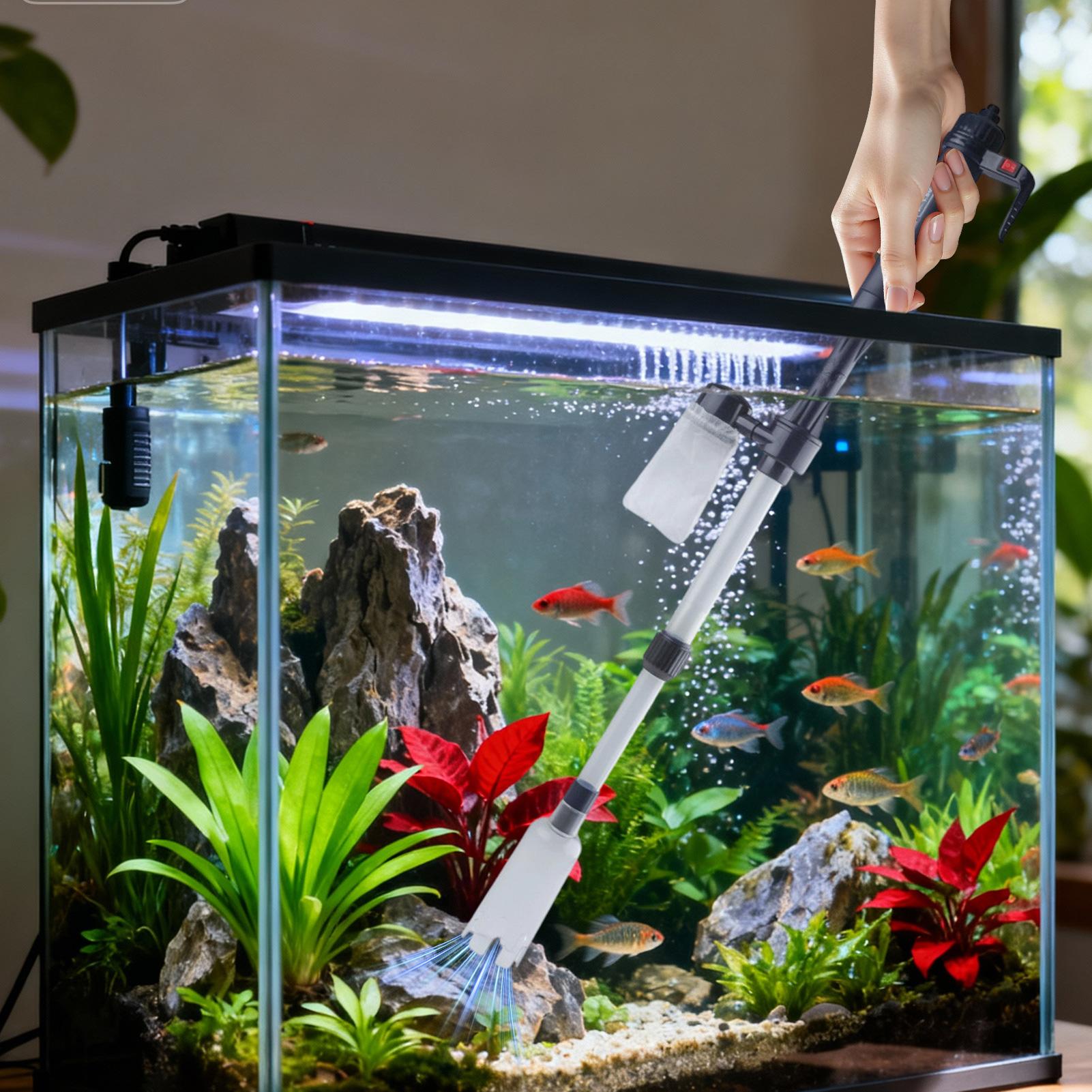 Marine Aquarium Water Change - 3-in-1 Aquariumstofzuiger, Grindreiniger, Visbakstofzuiger met Waterverversing,