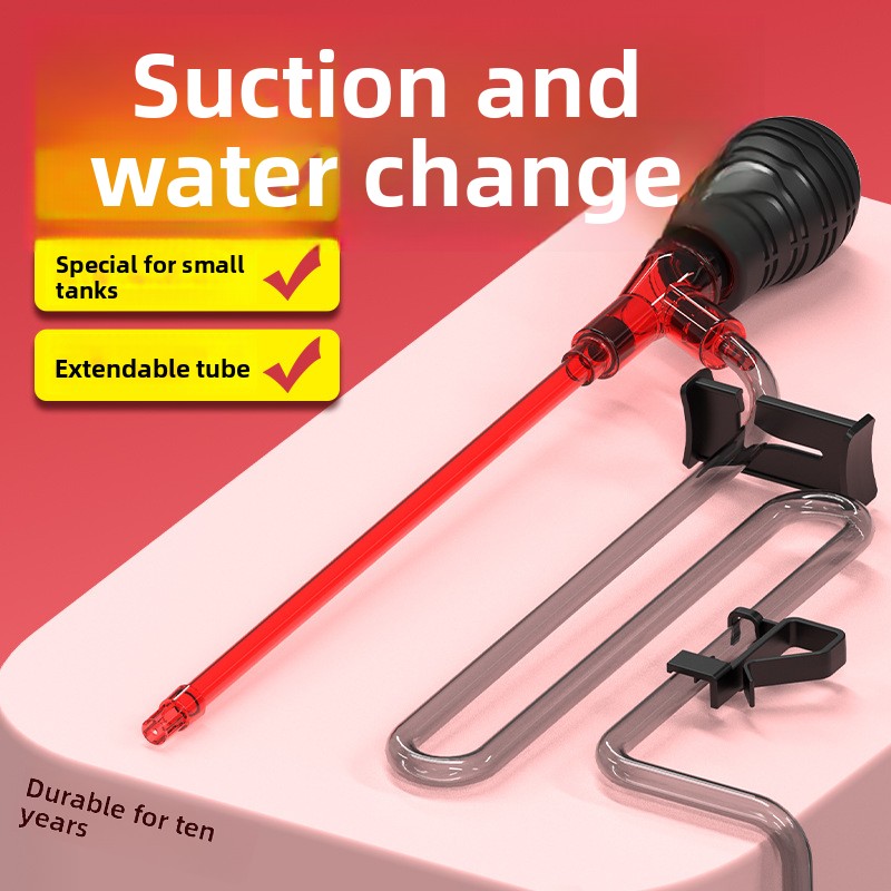Marine Aquarium Water Change - Handmatige aquariumsifon-stofzuiger – Mini-waterververs voor bureaublad